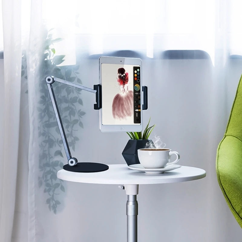 Heavy Duty Aluminum Tablets Stand With Rotating Base Ergonomic Support For Watching Movie And Reading Books Main image
