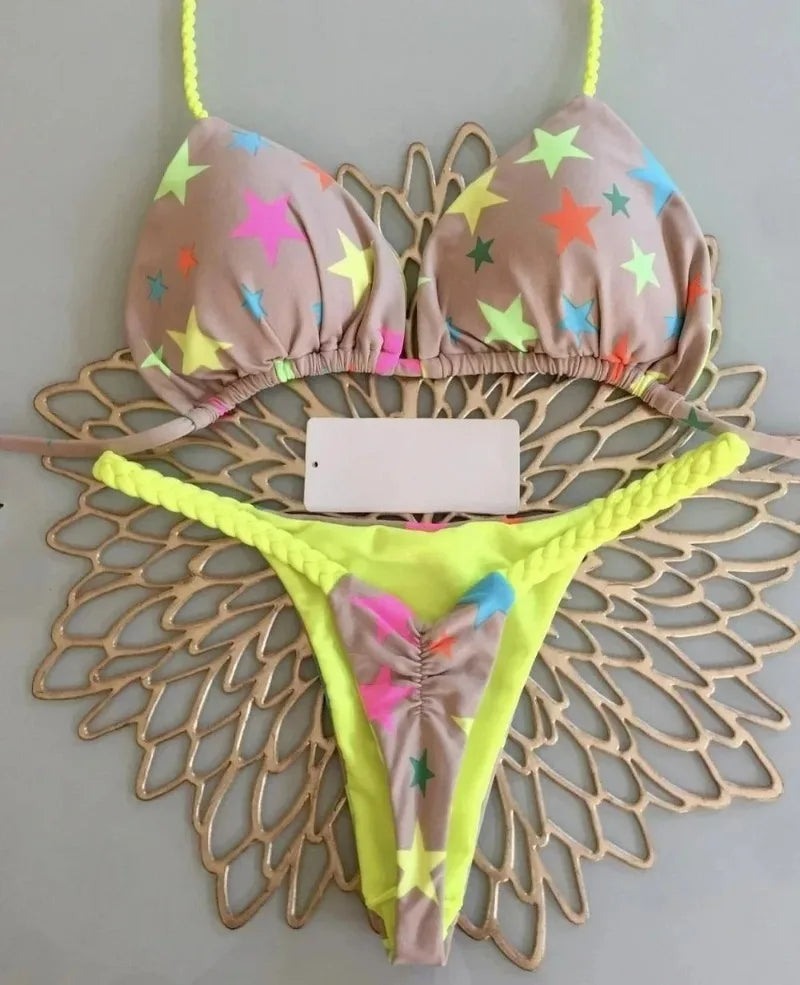 New Bikini Women Swimsuit Beach Vacation Swimwear Leopard Printed Sexy Bikini Set Beachwear Swimsuit Thong Bathing Suit Biquinis