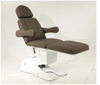 Multifunctional beauty salon equipment brown polyurethane leather 3 motor reclining electric massage face wash bed