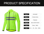 WOSAWE Cycling Windbreaker Men Packable Windproof Reflevtive Jacket Running Biking Hiking Riding Wind Coat MTB Bicycle Jersey