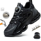 Men's Work Shoes  Rotary Buckle Work Sneakers Protective Shoes Safety Industrial Puncture-Proof Anti-Smash Steel Toe Shoes