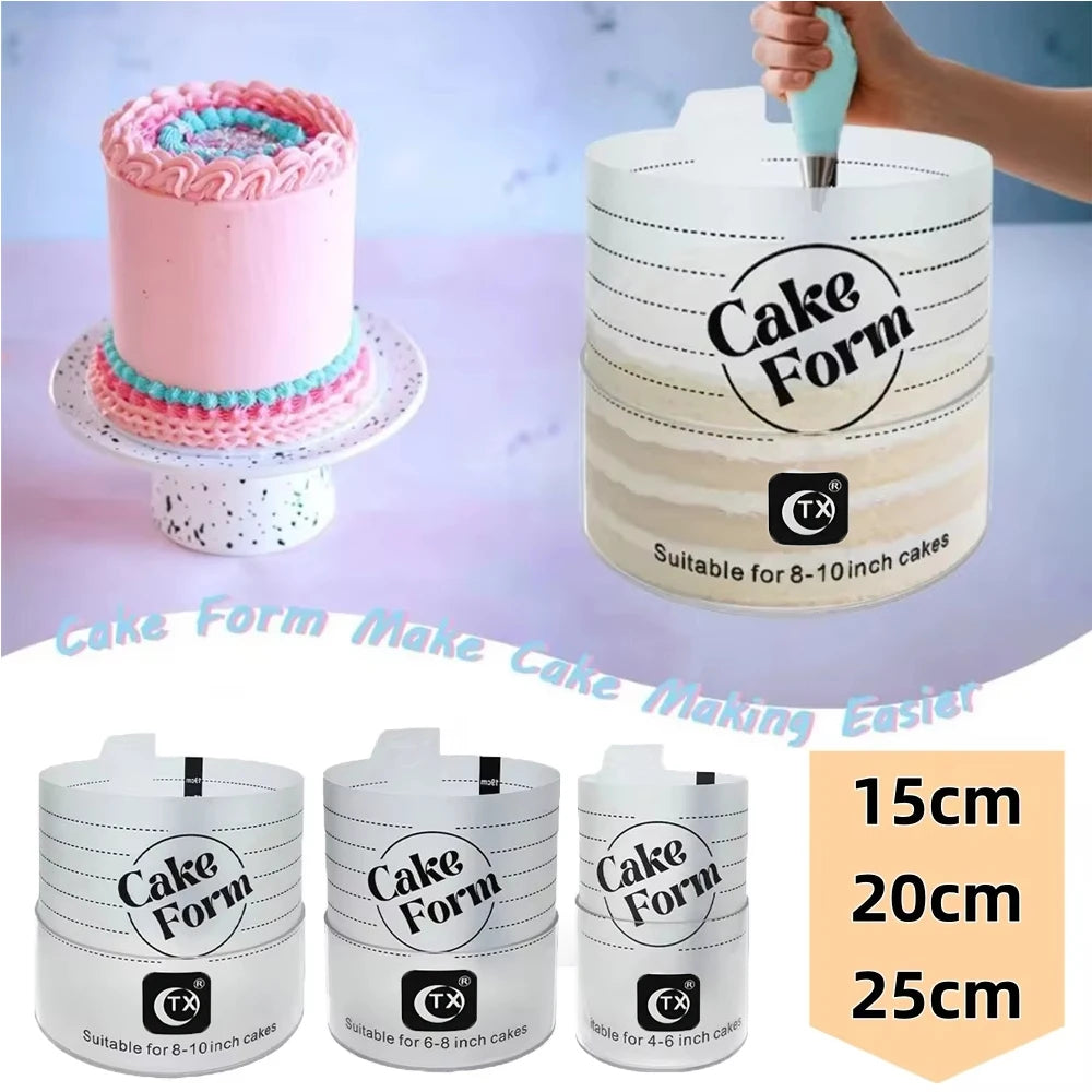 15/20/25cm Adjustable Round Cake Ring Mold Extendable With Scale Mousse Dessert Cake Cream Baking Kitchen Tools Cake Styling Kit Main image
