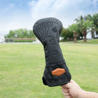 Black Lucky Poker Design  High Quality Headcovers Embroidery Golf Club Driver Head Fariway Wood  Hybrid Head Covers 3 Wood Headc