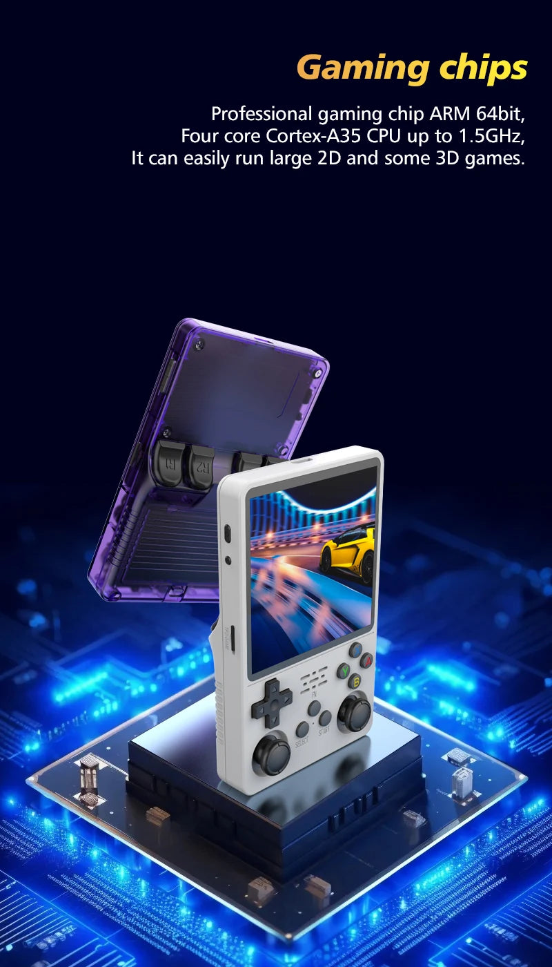 Portable Game Console R36S Plus, 64-Bit Linux System, 4.0 Inch IPS Screen, Handheld Pocket Video Game Player with RK3326 Chip