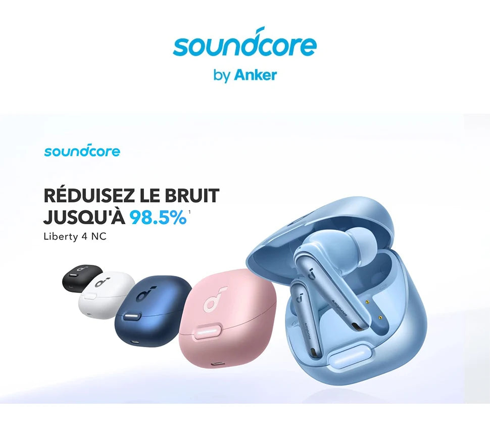 Soundcore by Anker Liberty 4 NC, Bluetooth 5.3 in-ear headphones with adaptive noise cancellation 98.5%