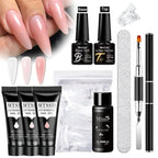 24PCS/Set 20ml Poly Naili Extension Gel  Kit Mini UV Lamp Sealer With Base Top Coat Professional Poly UVNail Gel Kit Starter Kit