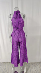 Sexy Sleeveless Jumpsuit Office Lady Spring Summer Fashion Casual Off Shoulder Print Jumpsuits For Women 2024 One Piece Rompers