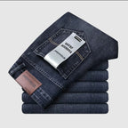 Wthinlee New Business Men's Jeans Casual Straight Stretch Fashion Classic Blue Black Work Denim Pant Trousers Male  Clothing