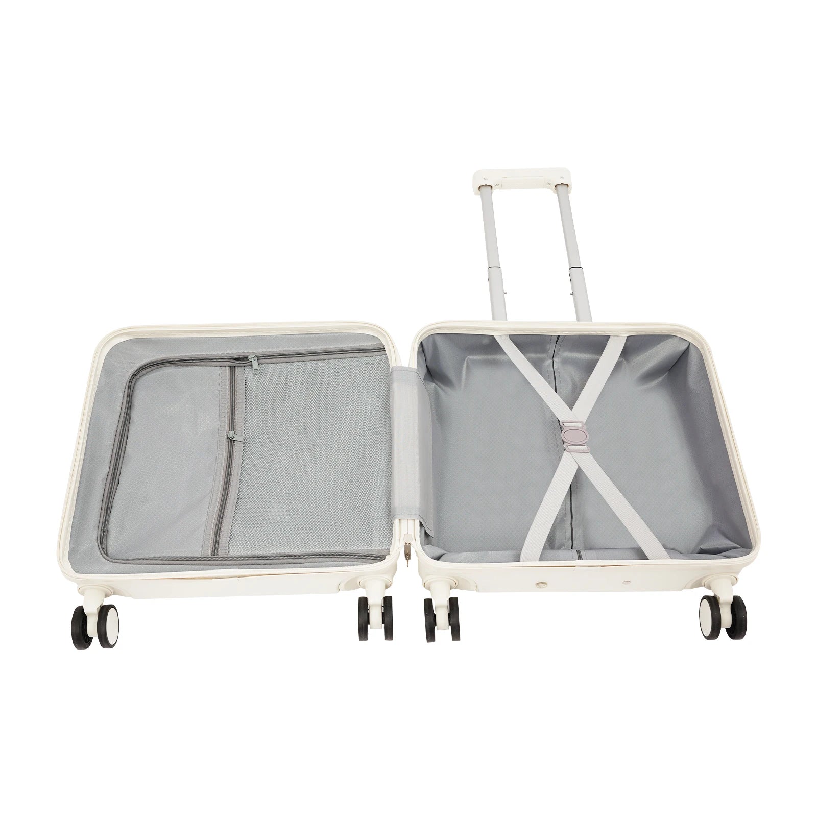 Carry on Luggage Scooter Suitcase Trolley Case 18"ABS Shell Cabin Luggage Front Open Compartment Multifunction Wheels Expandable