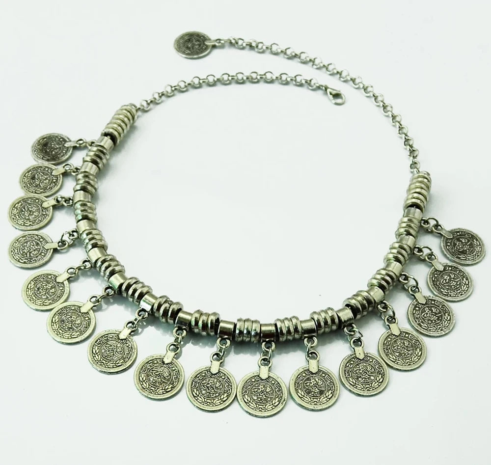 Multi-style Vintage Coin Choker Necklace for Women Boho Afghan Ethnic Gypsy Native Tribal Dress Turkish Pakistan Indian Jewelry