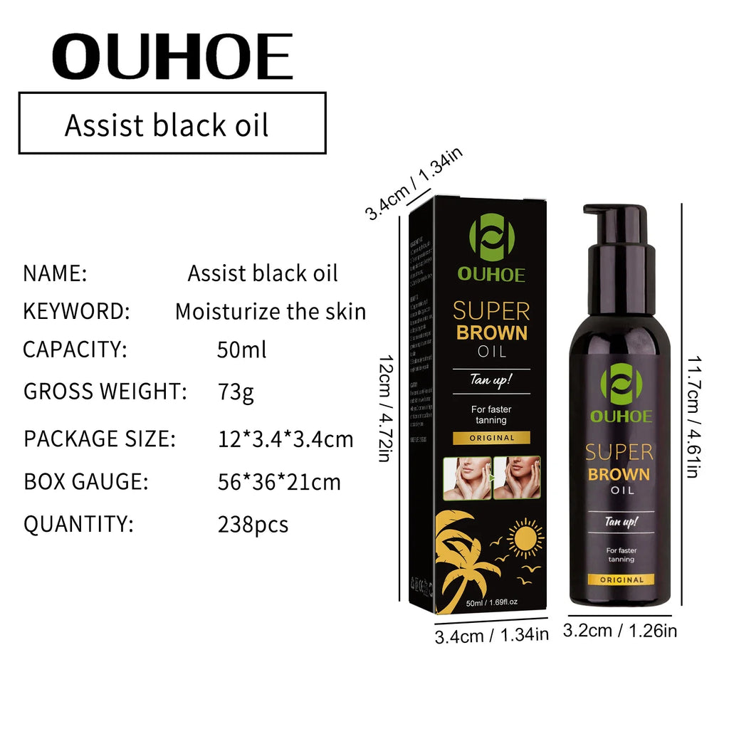 Tanning Oil Build Bronze Face Body Tone Enhance Post Sun Bronzing Solarium Lock Moisturizing Softness Darker Solar Tanning Oil