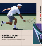 RaceRun-MAX Composite Carbon Tennis Racket, 295±10g Lightweight, 325mm Balance, One-Piece Stable Frame, 50-60lbs, for Advanced