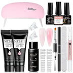 24PCS/Set 20ml Poly Naili Extension Gel  Kit Mini UV Lamp Sealer With Base Top Coat Professional Poly UVNail Gel Kit Starter Kit