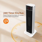 Aigostar Energy-Saving Fan Heater with Thermostat, 2000W PTC Ceramic Fan Heater with Remote Control, 70° Oscillation, 4 Modes