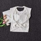 Women's Slim Fit Open Back Sports Tank Built in Fixed Cups Breathable Pilates Yoga Workout Top