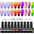10/12PCS/SET Cat Magnetic Gel Nail Polish Set 9D Reflective Glitter Gel Semi Permanent UV Gel Soak Off Sparkling Nail Art Kits