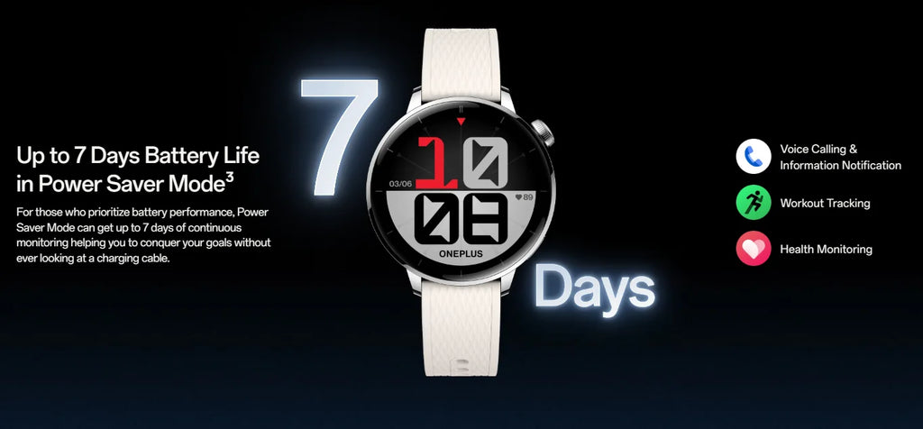 Global Version OnePlus Watch 3 43mm Smartwatch 1.32inches AMOLED Display Up to 60H Battery Life Wear OS by Google GPS NFC