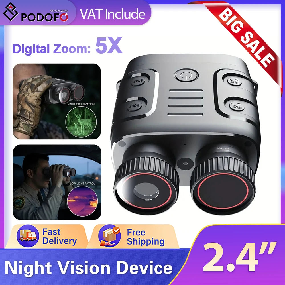 1080P Binocular Infrared Night-Visions Device 5X Binocular Day Night 850nm IR LED Photo Video Taking Digital Zoom for Hunt,Boat