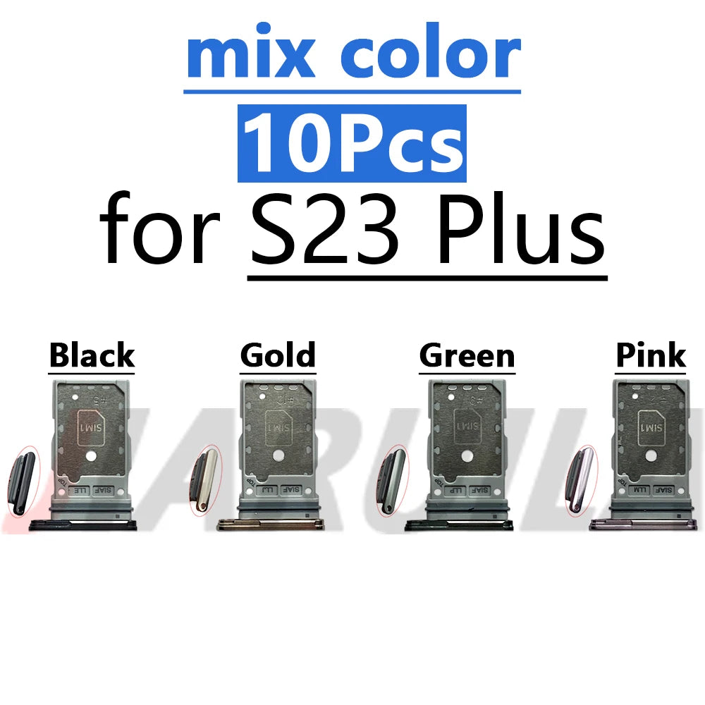 10Pcs mix color SIM SD Dual Card Phone Card Tray Holder Adapter For Samsung S23 S24 S25 Plus S23 Ultra Sim Card Drawer Slot Tray