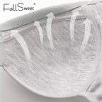 Fallsweet Seamless Front Closure Bra For Women Solid Wire-Free Push Up Bralette Full Coverage Fixed Cups Comfortable Underwear