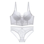 Push Up Lace Lingerie Set for  Women, Sheer Chemise with Soft Underwire Bra, Fishbone Teddy, Sexy Bridal Honeymoon Outfit, S-XL