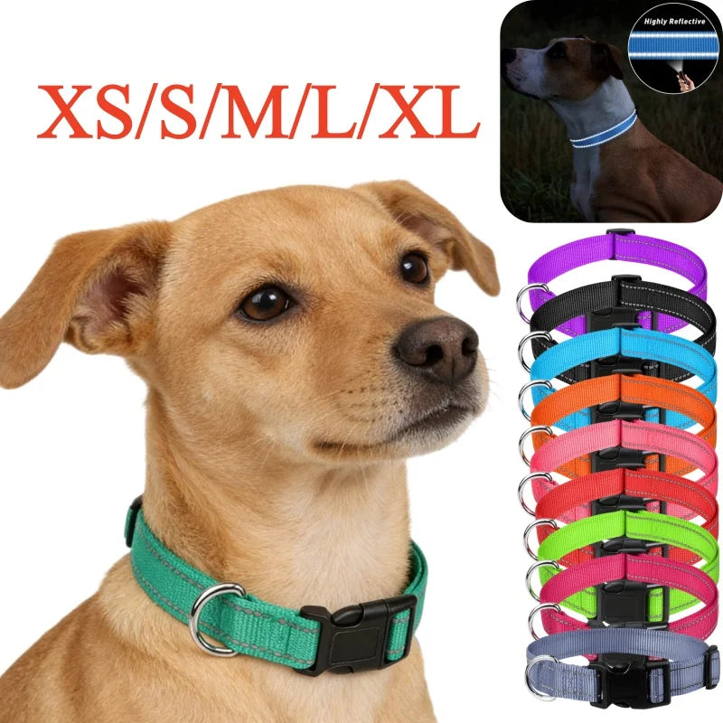 Pet Dog Collar Nylon Reflective Neck Collar for Small Medium Large Dog Pet Leash Collars for Dog Supplies Pet Accessories Main image