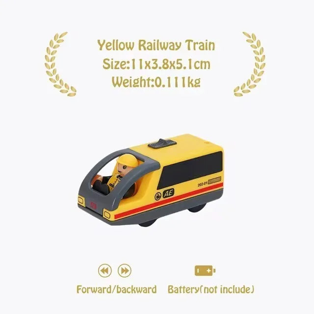 Magnetic Train Toys Electric Car Locomotive Diecast Slot Wooden Railway Accessories fit for Brand Wooden Tracks Kids Toys