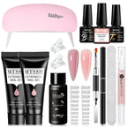 24PCS/Set 20ml Poly Naili Extension Gel  Kit Mini UV Lamp Sealer With Base Top Coat Professional Poly UVNail Gel Kit Starter Kit