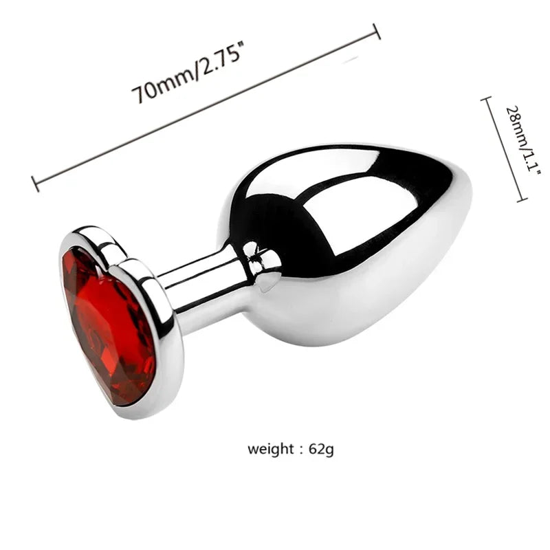 Metal Anal Plug for Women Men Couples Butt Plug Butt Toy Adult Game Masturbator Anal S/M/L Diamond Sex Toy for Adult Products