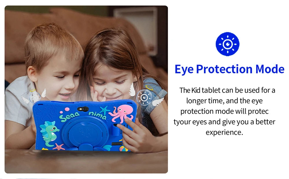 BDF Tablet for Kids 7 Inch Android 11 System 32 GB WiFi Bluetooth Dual Camera Educational Software Installed with Proof Case