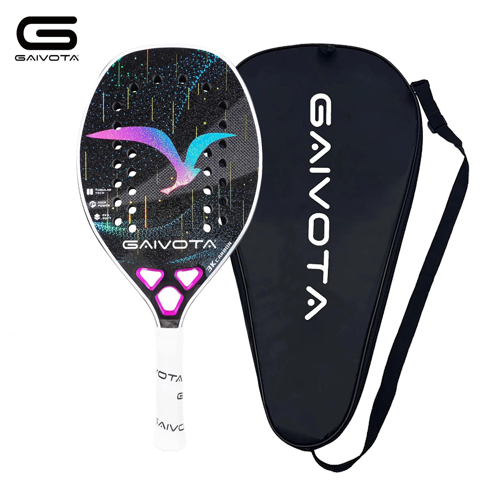 GAIVOTA 2025 carbon fiber beach tennis racket 3K+backpack Main image
