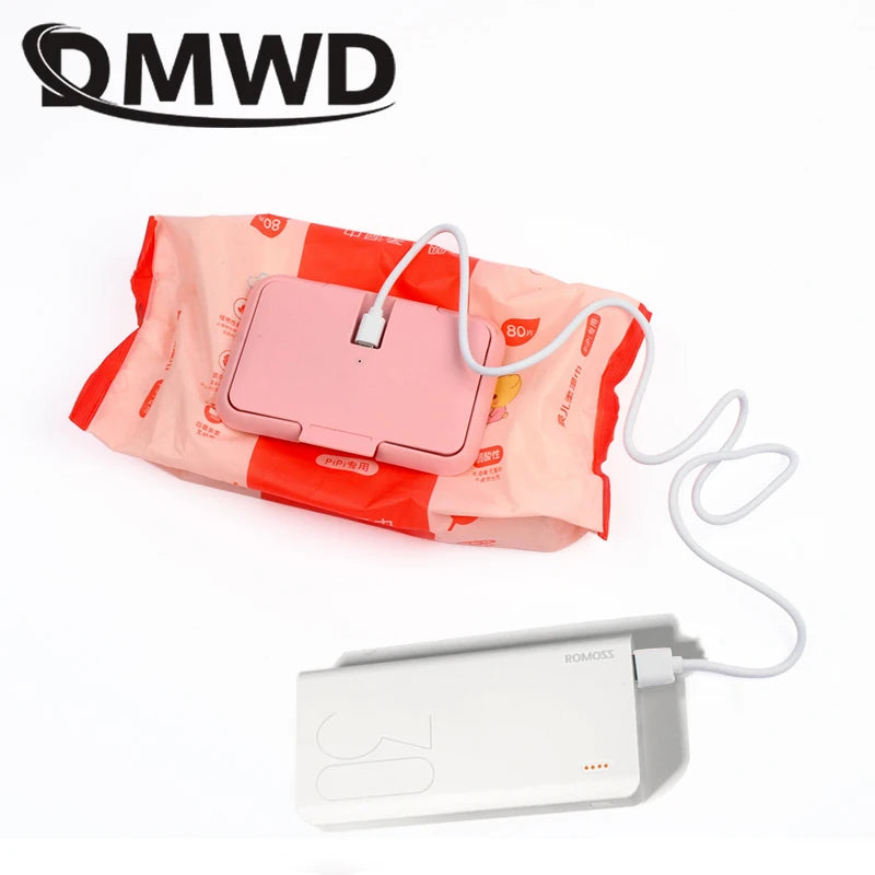 Portable Baby Wipes Heater Thermal Warm Wet Towel Dispenser Napkin Heating Box Cover For Home Car Mini Tissue Paper Warmer USB