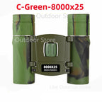 Powerful Long Range Binoculars Monocular Telescope Folding Portable BAK4 FMC Optics Jumelles for Outdoor Camping Hunting Concert
