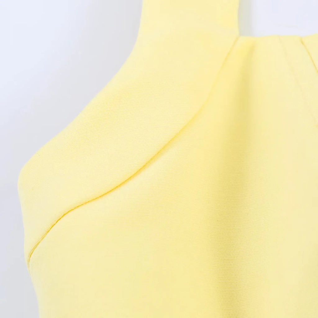 HH Summer Elegant Halter Neck Pleated Solid Elegant Short Dress For Woman Sexy Backless Sleeveless Party Mini Dress Mujer