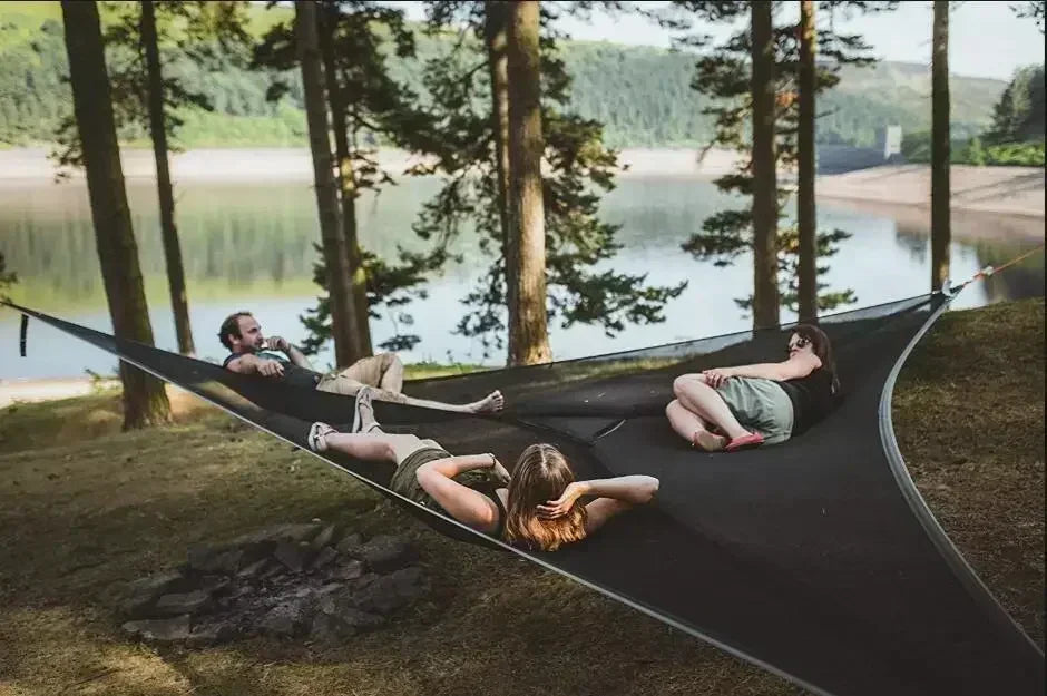 Outdoor Camping Hanging Portable Bed Triangle Hammock Portable Multi Person Aerial Mat  travel Convenient Sleep Hammock bed