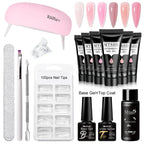24PCS/Set 20ml Poly Naili Extension Gel  Kit Mini UV Lamp Sealer With Base Top Coat Professional Poly UVNail Gel Kit Starter Kit