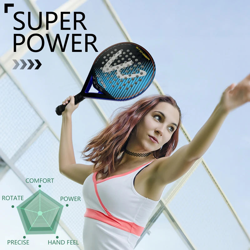 Padel Racket | Carbon Fiber Surface | with EVA Memory Flex Foam Core | Lightweight Padel Tennis Racquets | Paddle Tennis Racket