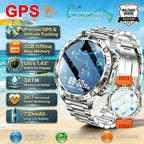 Smart Watch for Men GPS Offline Maps 2G ROM 10ATM Waterproof Heart Rate Diving Skiing Hiking Rugged Durable Smartwatch Men Women