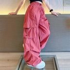 Cargo Pants for Teenage Kids New Summer Streetwear Hip Hop Sweatpants for Girls Baggy Wide Leg Straight Trousers 6 8 10 12 14 Y