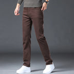 2026 98% Cotton Elastic Cotton Jeans Men's Spring Slim Straight Denim Pants Comfort Large Size Korean Business Casual Trousers