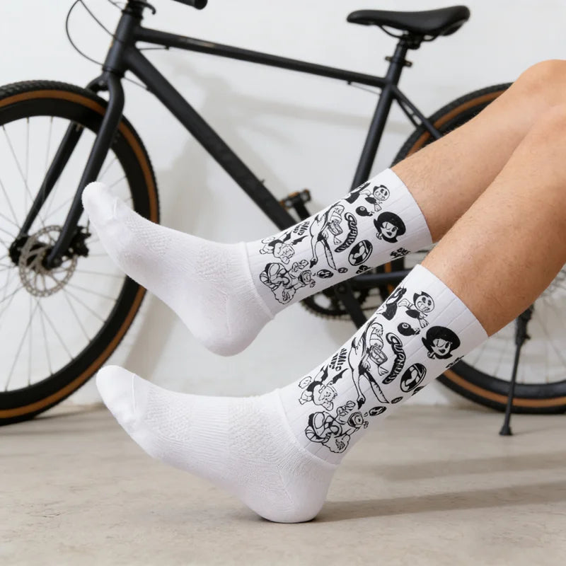 2026 BMAMBAS Anti Slip Silicone Summer Aero Socks Whiteline Cycling Socks Men Bicycle Sport Running Bike Socks Calcetines Main image