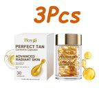 Portable Tanning Capsule Accelerate Natural Bronze Tan Moisturizing & Soothing Even Skin Tone Sunless Self-Tanning Serum