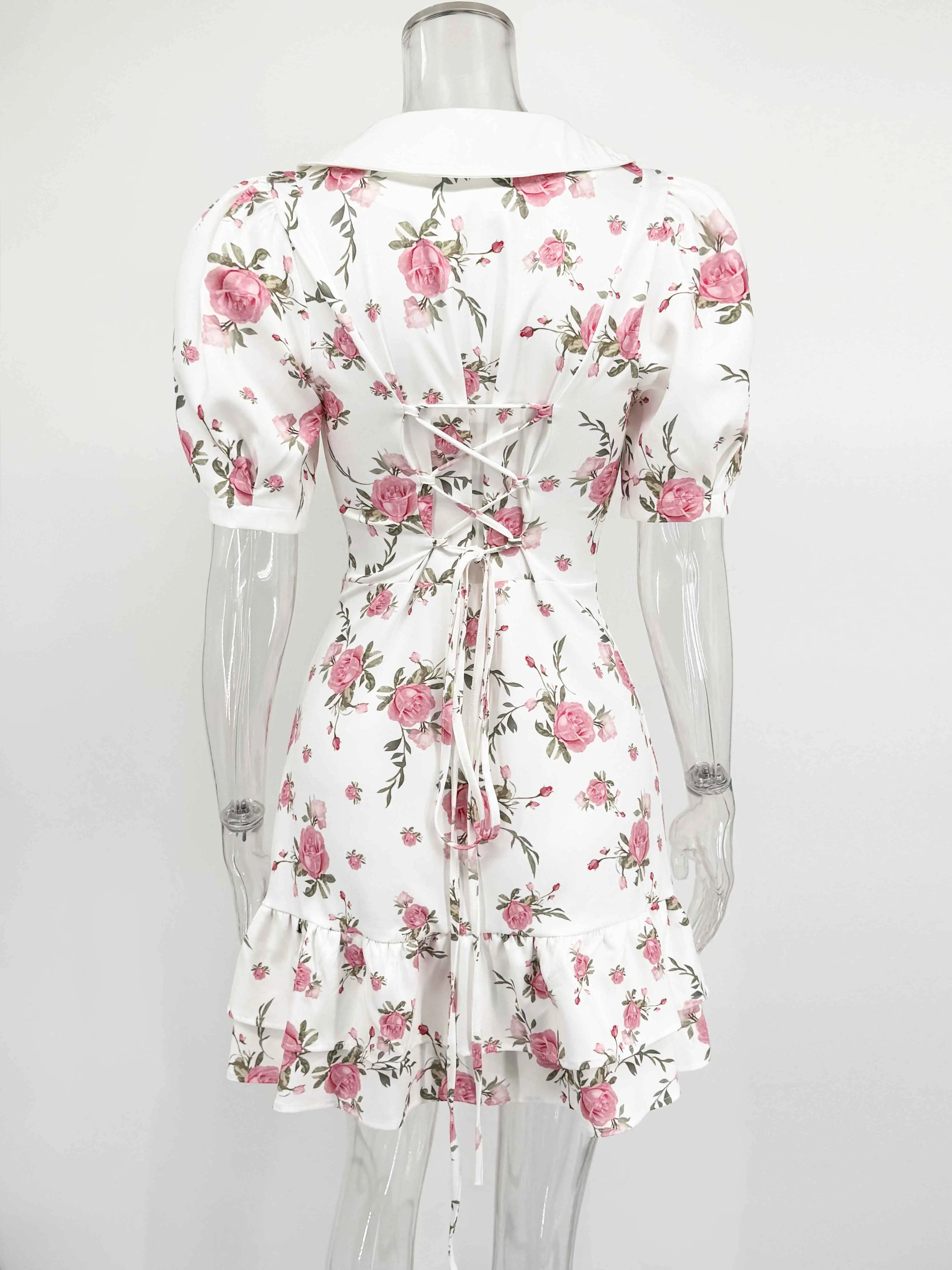 Tossy Printed Lapel Fashion Mini Dress Women's Short Sleeve Patchwork Contrast Elegant Summer Dress 2025 Female Bodycon Dress
