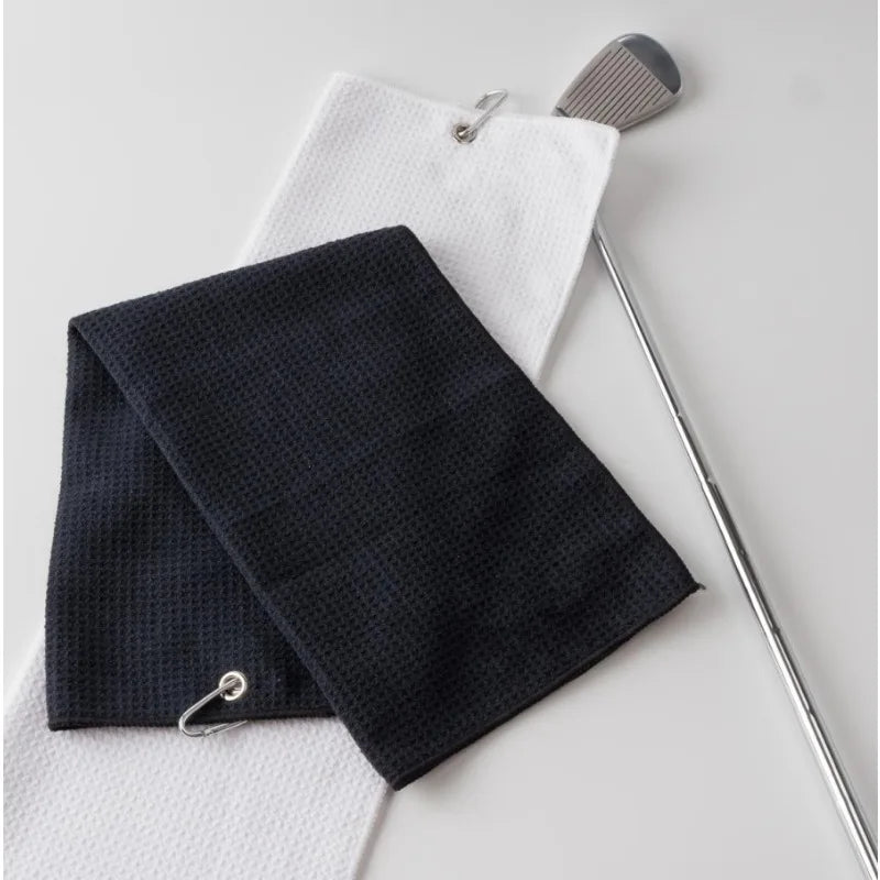 40*60CM Cotton High Water Absorption Microfiber Cleaning Towels Golf Towel with Carabiner Hook Cleans Clubs Golf Training Aids