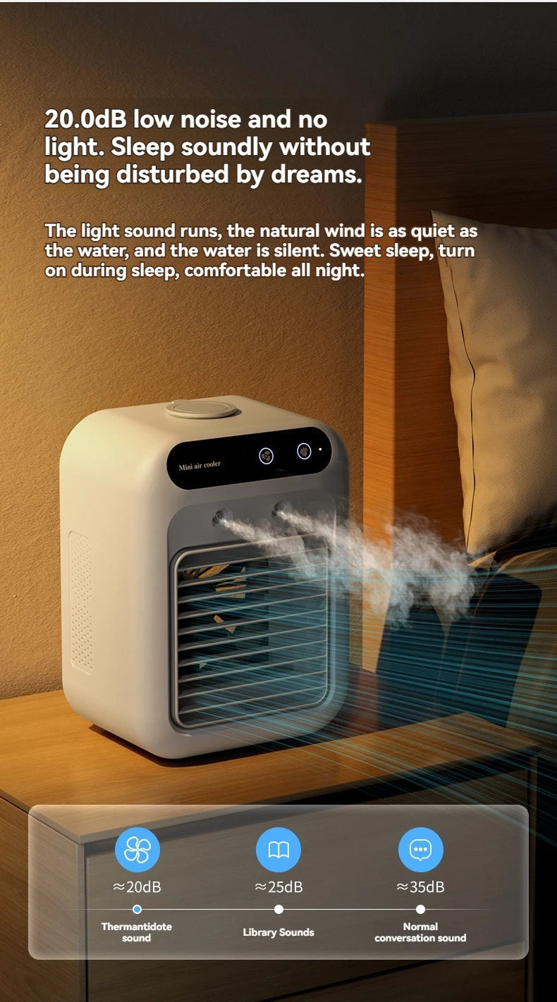 Wireless Air Conditioner Mini Portable Air Cooler Fan 500ml Ice Water Spray Humidifier For Home Air Conditioning Mist Fan USB