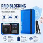 RFID Travel Wallet Passport Holder Credit Card Organizer Zipper Pouch Document Organizer Anti Theft Travel Accessories