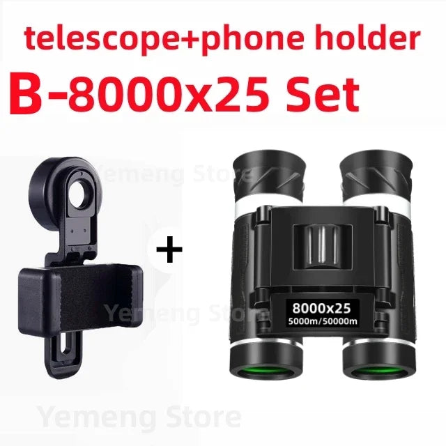 Powerful Long Range Binoculars Monocular Telescope Folding Portable BAK4 FMC Optics Jumelles for Outdoor Camping Hunting Concert