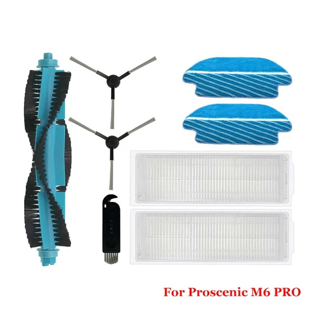 Accessories For Proscenic M6 Pro Robot Vacuum Cleaner Part Main Side Brush Hepa Filter Mop Cloth Pad Replacement Spare Parts