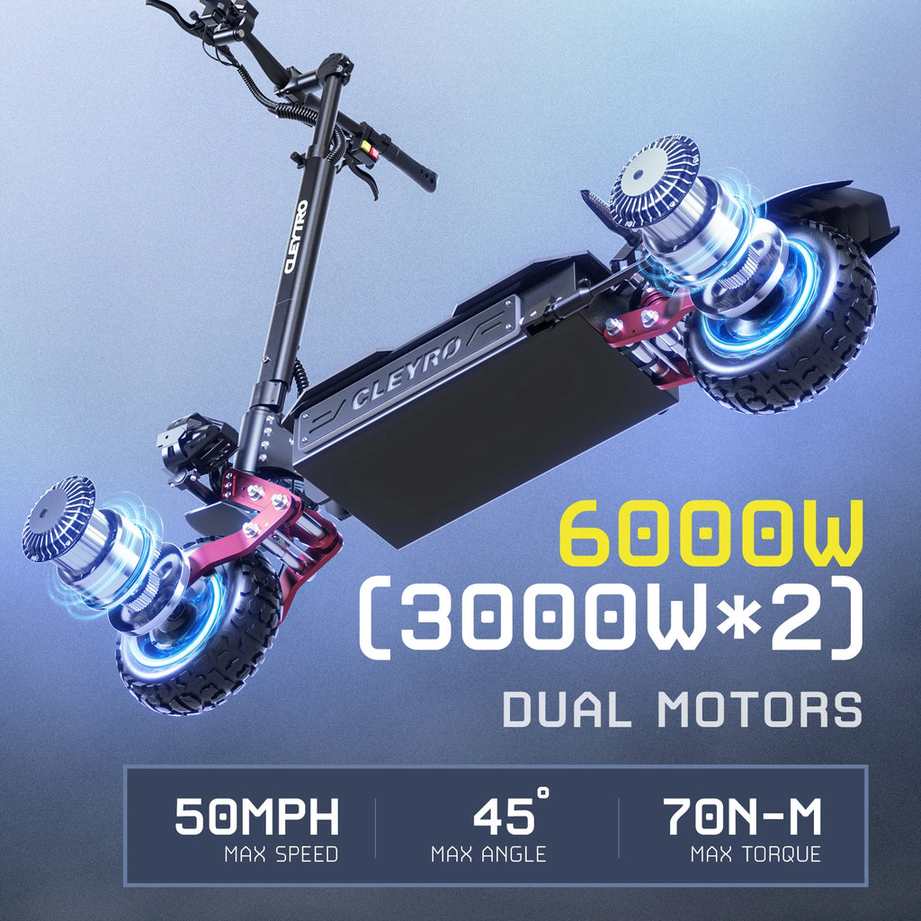 TIFGALOP CL8 Electric Scooter 6000W Powerful Motor 60V 33Ah Battery up to 100km Range Street Legal Adult Microcar Electric Scoot
