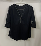 2024 Quality HotSale Plus Size Deep V Neck Women Blouse Chiffon Cool Loose Shirt Fashion Casual Ladies Tops Sexy Zipper Pullover